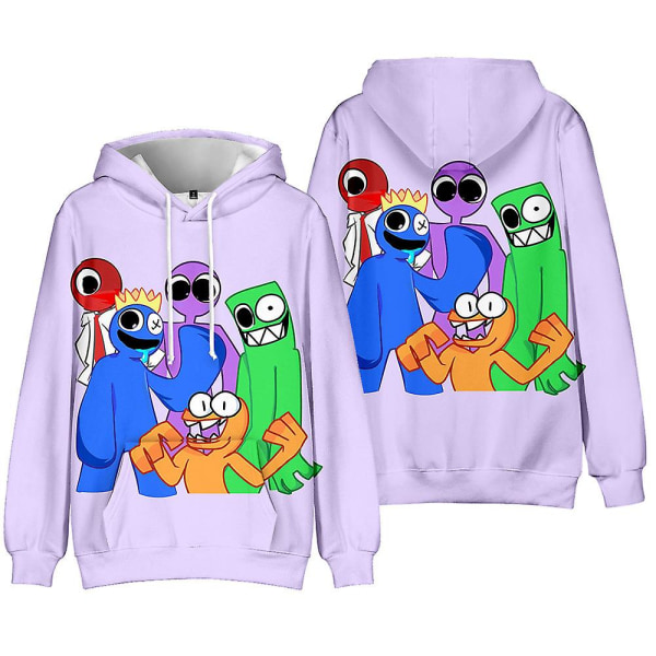 Rainbow Friends Printed Barn Pojke Flickor Luvtröja Dragsko Hood Pullover Sweatshirts Casual Lösa toppar style 4 13-14 Years