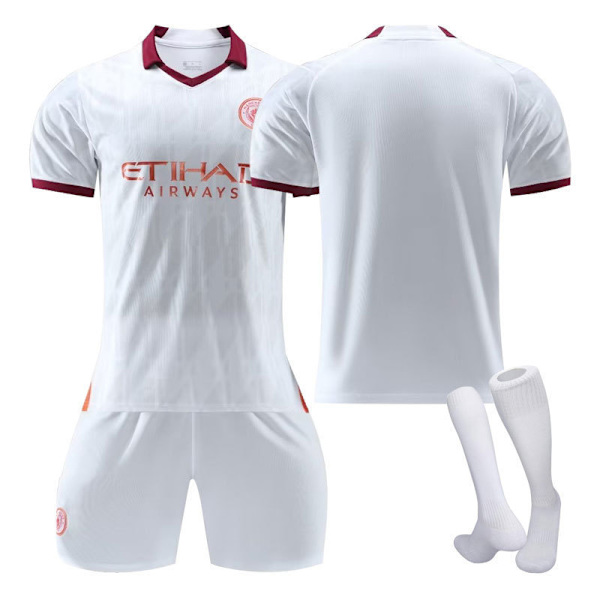 23-24 Manchester City Vieraspaita Manchester City Jalkapalloasu Aikuisten ja Lasten Urheiluvaatteet no number XS
