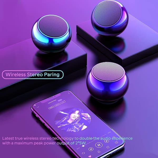 Trådløse bærbare små Bluetooth-højttalere med stor lyd, trådløs stereoparring, metalkabinet, minimalistisk design, nylonrem