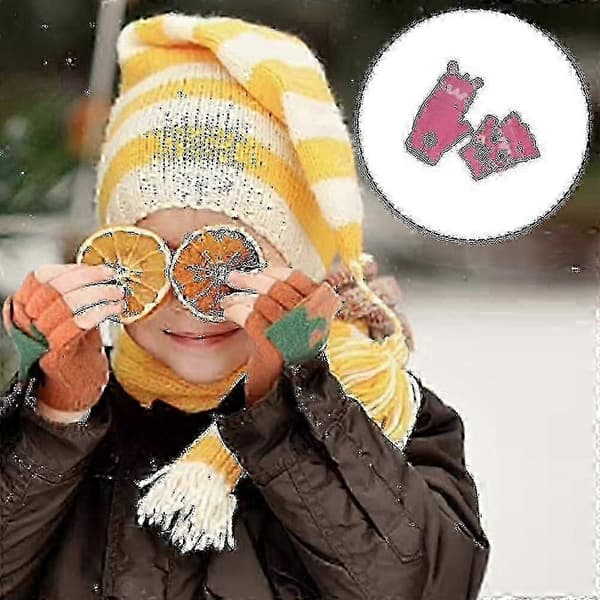 Barn Fingerlösa Stickade Konvertibla Vantar Halvfinger Vantar Banmo
