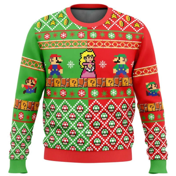 julegave julesweater gokart julesweater gave julemanden pullover tegneserie herre sweatshirt efterår og vinter fleece hættetrøje style 2 5XL