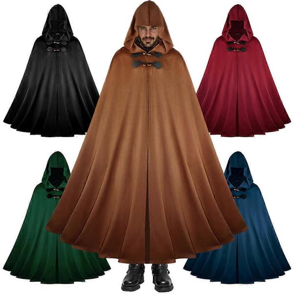 Julekappe til Kvinder Børn, Hollandsk Fløjl Polyester Kappe, Feriefestival Performance Kappe, Jule Scene Kostume Hætte Kappe black L130CM
