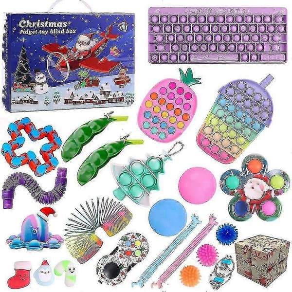 Jule Fidget Sensorisk Leker Adventskalender - Stress Relief Blind Box Julegave til Barn