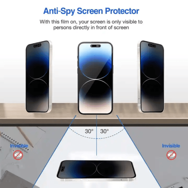 2-pack iPhone 15 Skärmskydd Sekretess i Premium Härdat Glas