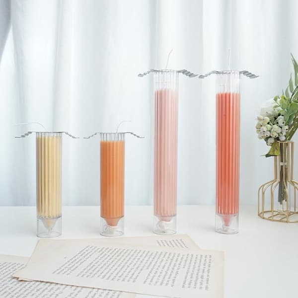 DIY Lysform - Lang Stang Støpeform, Transparent Silikon for Lyslaging