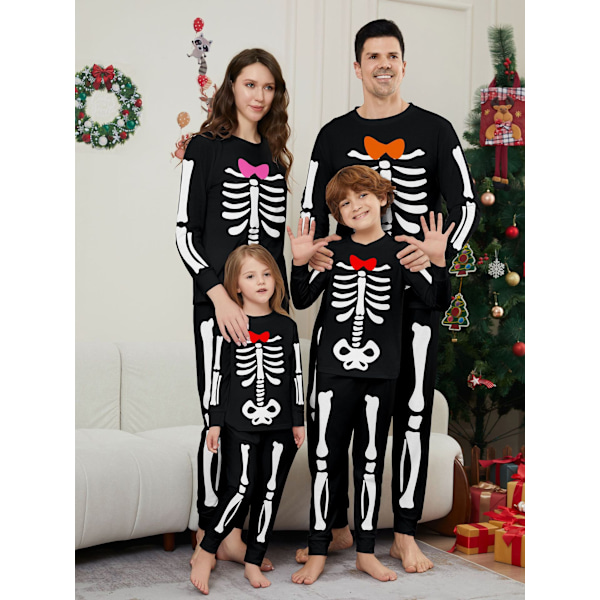 2024 Ny Halloween Skalle Ben Vuxen Barn Baby Horror Tricky Kostym Pyjamas Set Dad XL