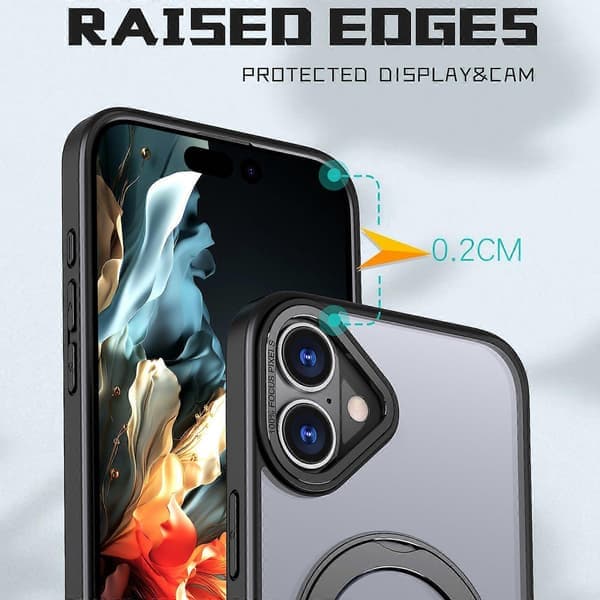 For iPhone 16 Skala TPU+Akryl Støtte Magnetisk Telefondeksel A