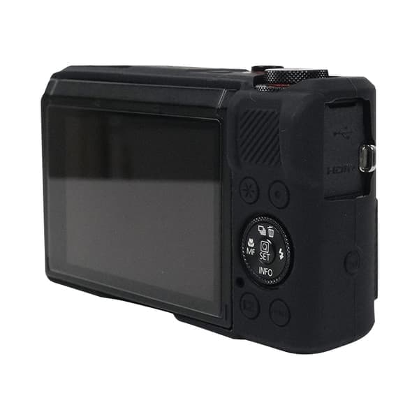 Blødt silikoneetui med linsebeskyttelse til Canon PowerShot G7 X Mark III/G7X3 Sort Svart