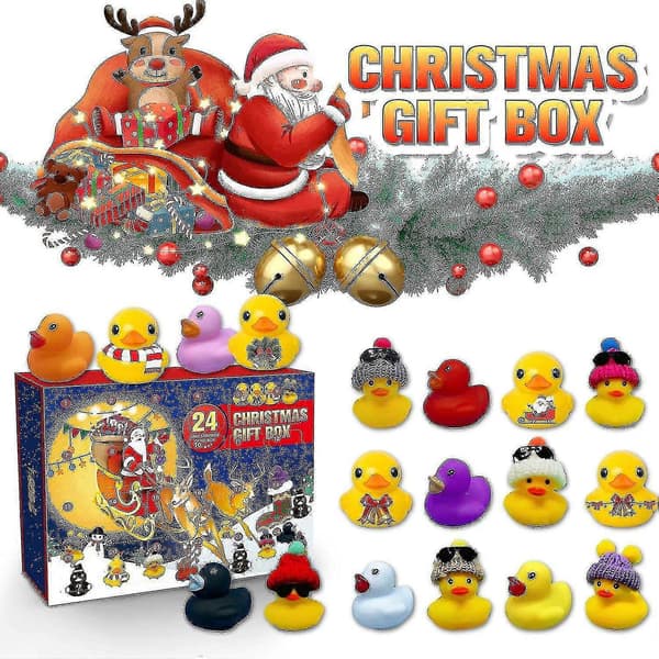 2025 Julekalender Blind Box Gave - 24 Rum Gummiænder C61
