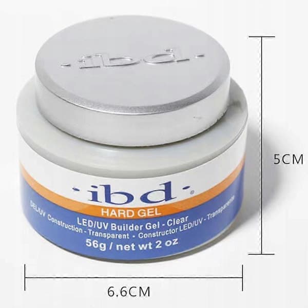 IBD Hard Builder Gel Klar 56g, LED UV Negleforlængelsesgel til Professionel Neglekunst