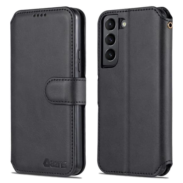 SKALO Samsung S22+ AZNS Premium Cut Pung etui - Sort Sort Sort