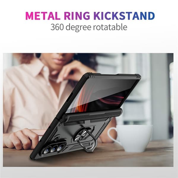 Samsung Z Fold7 Armor Metallring Skal - Sort Sort
