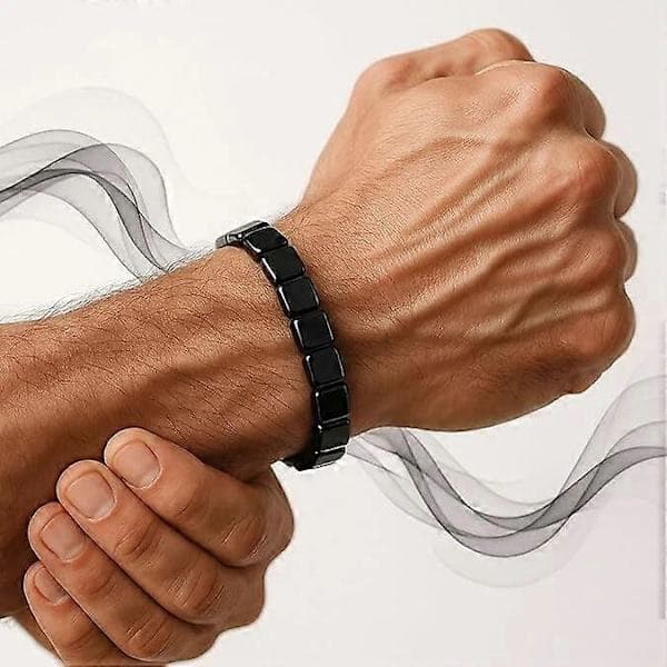 Hæmatit Armbånd til Mænd, Stilfuldt Stenarmbånd, Komfortabel Pasform