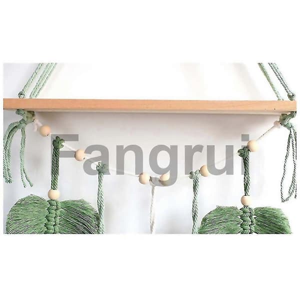 Til vægophæng hylde nordisk stil boho håndvævet blad tapestry