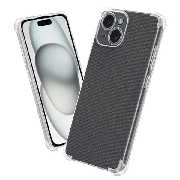 Läpinäkyvä iskunkestävä silikonikuori iPhone 13 MINI:lle, valkoinen