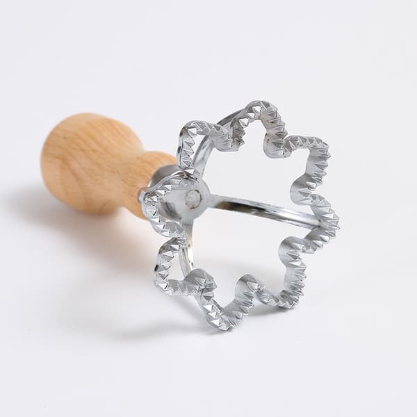 Julkristall Ravioli Maker, Trähandtag, Ravioli Maker, Ravioli Form (10,5 x 6,3 x 6,3 cm).