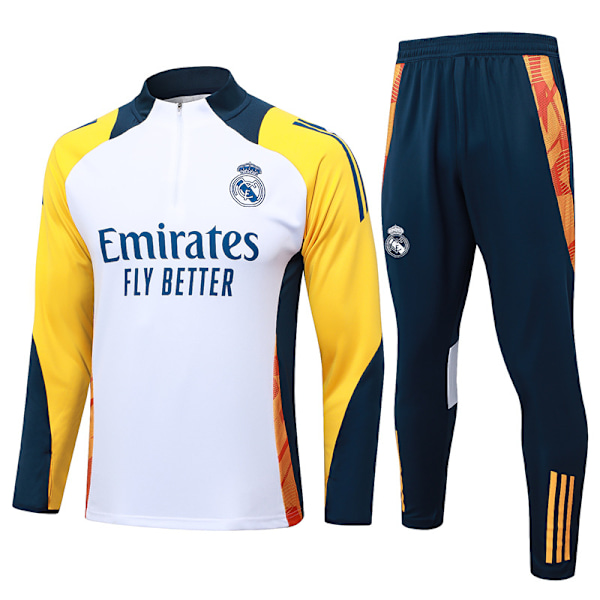2425 Uusi Real Madrid Argen T Englanti Ranska Barça Pitkähihainen Treenipuku Aikuiset Lapset Setti White 10
