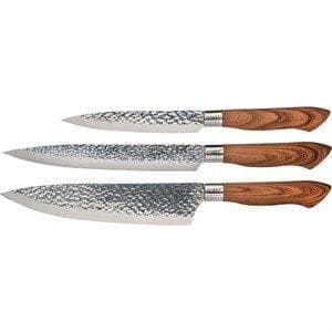 Dorre Akira Knivset i Stål, 3-pack Brun