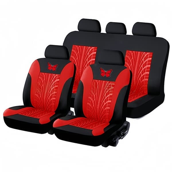 Set med setebeskyttere, biltilbehør, førersete, universalstørrelse, vanntett rød Red