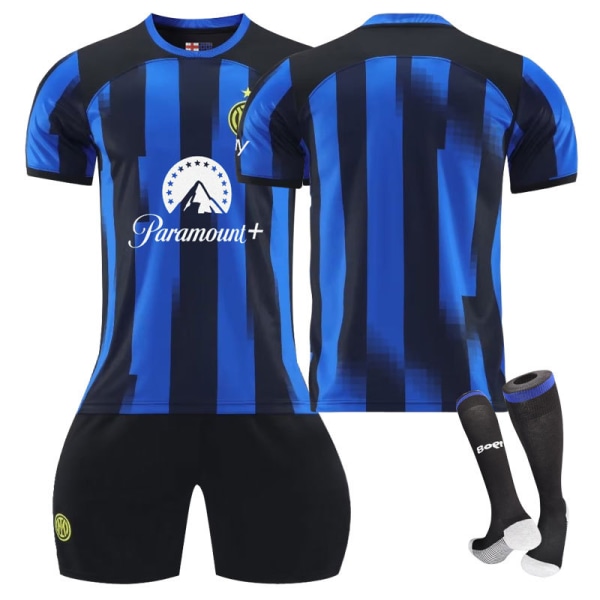 23-24 Inter Milan hjemmetrøje nr. 90 Lukaku, 10 Lautaro nr. 14 Pulisic fodbolddragt no number XS