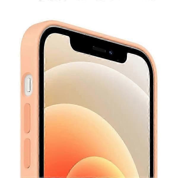 iPhone 12/12 Pro Skal med MagSafe - 1:1 Skala Silikonskydd, Induktions Popover, Slim, Stötsäkert Skyddsskal LightOrange