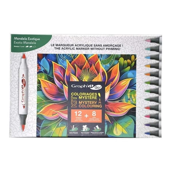 Oz GRAPH'IT GO Kit Mysterious Color Exotic Mandala – Luova setti väreille
