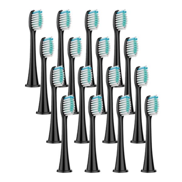 16-pak udskiftningshoveder til Philips Sonicare Series 3, 6, 9 Sort black