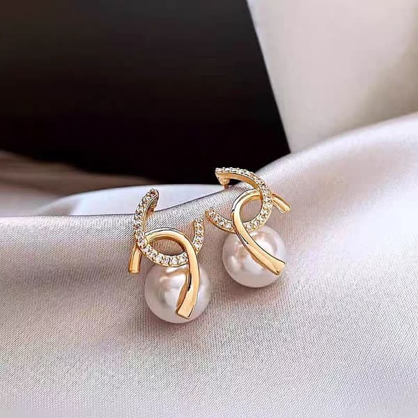 C Bogstav Øreringe Diamant Perle Øreringe Cc Klassiske Gaver Stil 3 Style 3