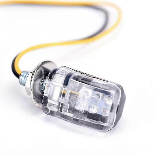 2 stk. 12v Mini 6 Led Motorcykel Blinklys Blinklys Pære Sort