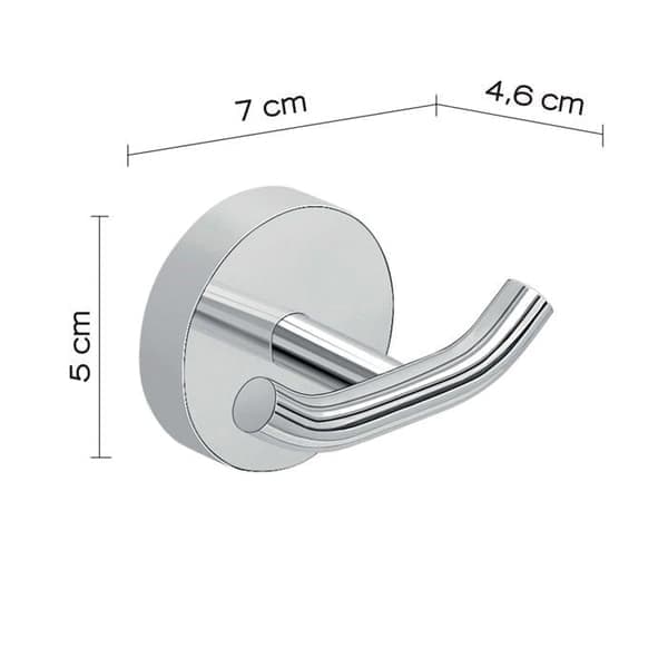 Dobbeltkrog - GEDY - 23261300200 - Rustfrit stål - 2 kroge - Vægmontering Krom Glans