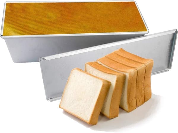 Pullman brødform med låg, 1,65 Lb dejkapacitet, non-stick rektangulær flad toastboks - sølv (750G)