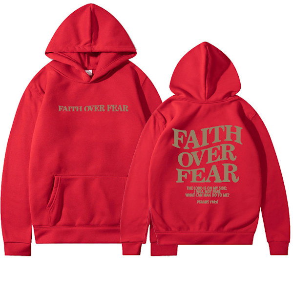 2024 ny efterårs- og vinterhættetrøje med langærmer - dobbeltsidet bogstavprint, et must-have til mode! Red 2XL