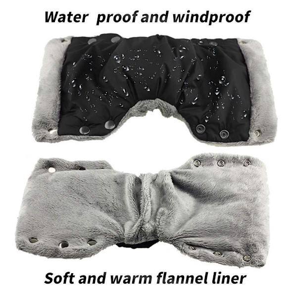 Barnevogns Muffe Handsker, Varme Vinter Barnevogns Handsker, Sort 150