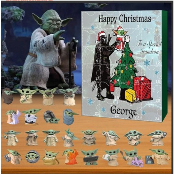 Star Skywalker Baby Yoda Julekalender 2023 Star Wars Jule Blind Box 24-delt Ornament Dukker style 2