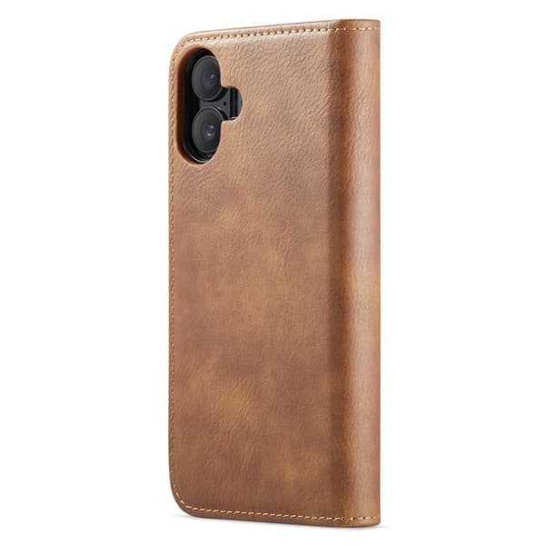 DG MING iPhone 16 2-i-1 Magnet Pung Casual - Brun Brun