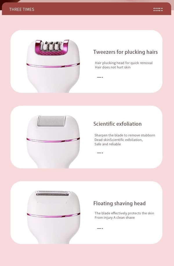 Epiluxe Osmo Original Elektrisk Epilator for Kvinner med Eksfolierende Børste for Armhuler og Armer