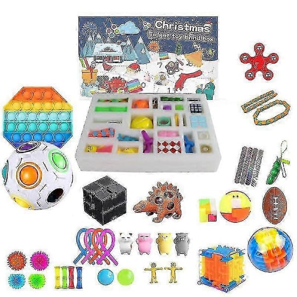 Nye Fidget Leker 24-dagers Julekalender - Anti-stress Kit, Stresslindrende Blindboks for Barn 5
