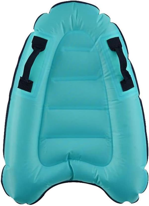 Oppblåsbart Boogie Board, bærbart, flytende, ensfarget, bøye, oppblåsbart surfebrett med håndtak, bassengflåte, vannski for strand
