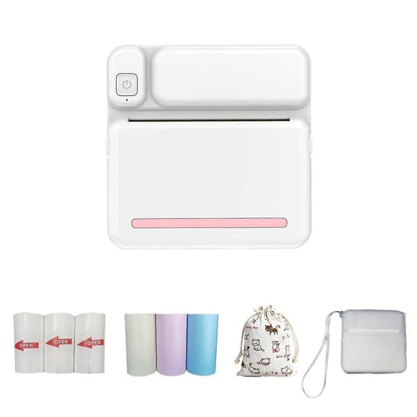 NY Termisk Bærbar Bluetooth Printer 57mm Mini Trådløs POS Termisk Billed Foto Printer Til Android IOS Mobiltelefon FLYE1984 Pink