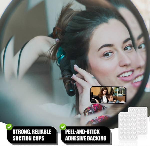5 silikonsugproppar telefonhållare, multifunktionell telefon sugproppsfäste för biltelefon mini sugproppsmatta sugpropp telefonvåg White