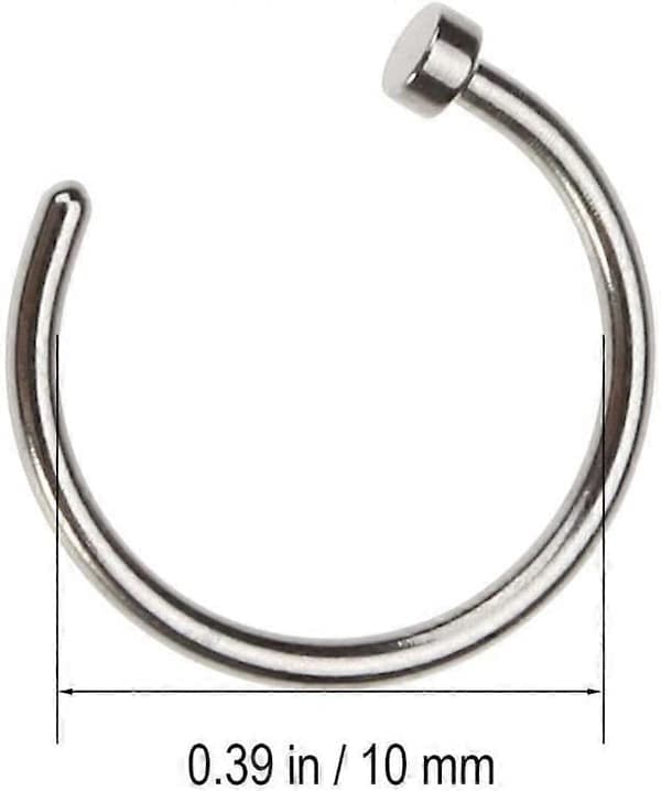 2 stk. Unisex Kirurgisk Stål Hængslet Klikker Segment Næseringe Bøjle Helix Brusk Øreringe Titanium Stål Kropspiercing Stud, Sort Silver