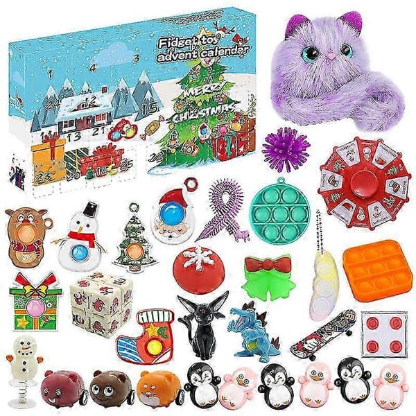 Julekalender - Blind Box, Børnefest Gave, Unzip Rubiks Cube Gyro Nedtællingslegetøj 1799
