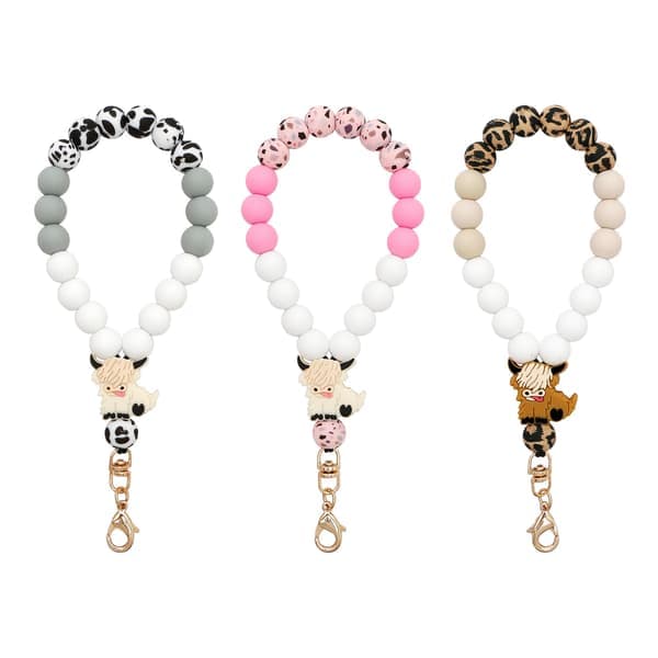3-pack mobilkedja, pärlnyckelring, armband, handledsrem, mobiltelefonberlock