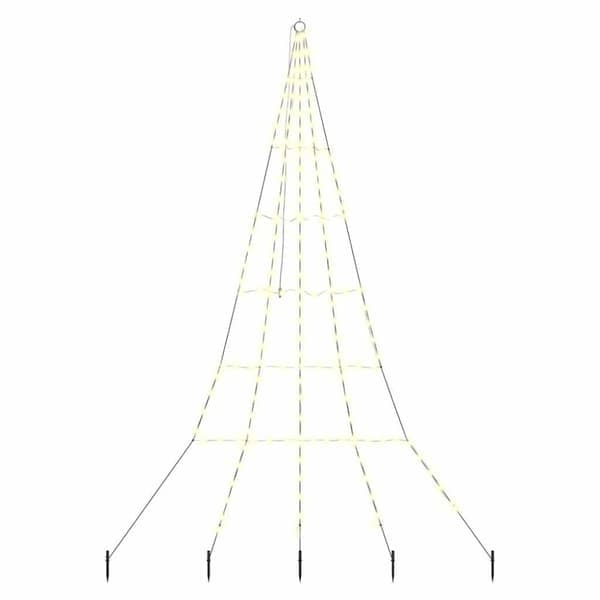 LED-joulukuusi maapiikeillä, lämmin valkoinen 306 cm metalli