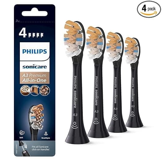 Philips Sonicare Original A3 Premium All-in-One erstatningsbørstehode for elektrisk tannbørste, svart