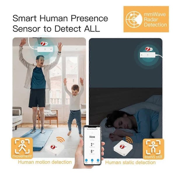 Tuya Zigbee mmwave Radar Mennesker 5.8G Smart Tilstedeværelsesdetektor Avstand Lyssensor for Smart Hjemmeautomatisering
