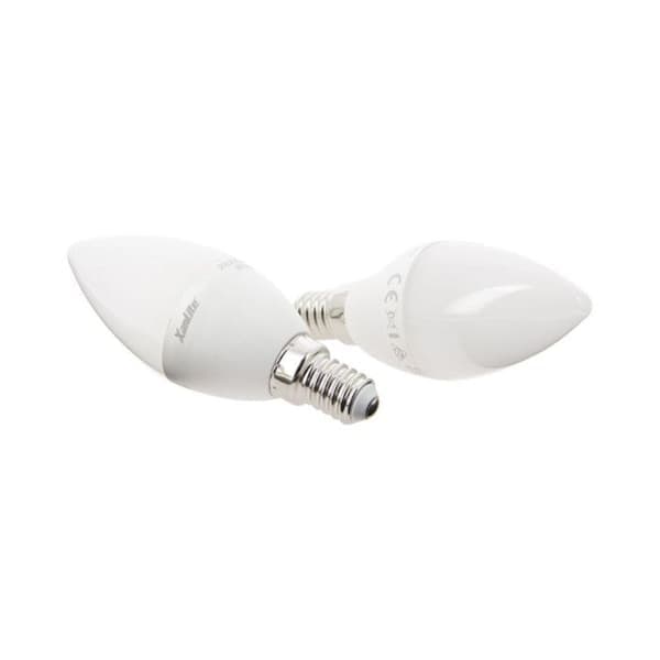 LED-lampa Flamma - XANLITE - E14 - 470 Lm - 6 W - Neutralvit - Förpackning med 2 VIT