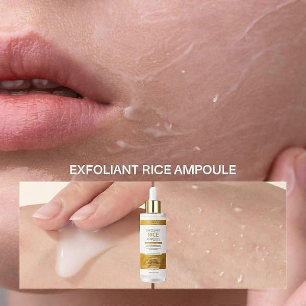 Svart og hvit rispeeling, risampulle duo eksfolierende løsning, myk ris ansikts- og kroppspeelingserum, svart og hvit ris hudpleieampulle 2pcs
