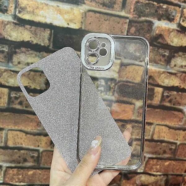 iPhone 12 Pro Glitter Luksus Deksel - Søtt Fleksibelt Plating Deksel, Kamerabeskyttelse, Støtsikkert, Motedesign for Kvinner og Menn Silver standard