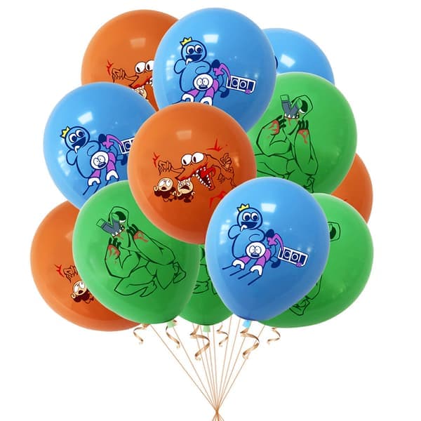 Rainbow Friends Bursdagsfest Dekor Banner Topper Ballonger